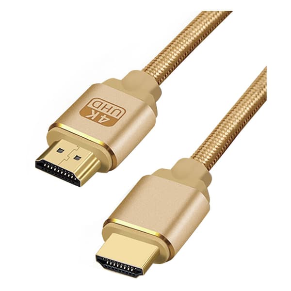 2.0B 2160P 4K UHD TV Hög LED Guld Flätad Kabel 3 Meter Kompatibel med TV Dator Surfplatta Etc