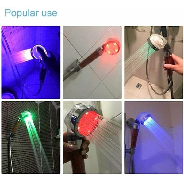 Kalkresistent brusehoved, vandbesparende LED-brusehoved