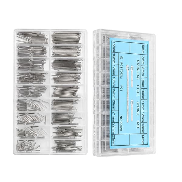 360 stk. urstifter i rustfrit stål, urrem, led, split, fjederstang, reparationssæt 6-23 mm