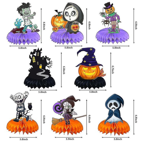 8 stk. Bordpynt Centerpieces Halloween Honningkage Toppere til Temafest