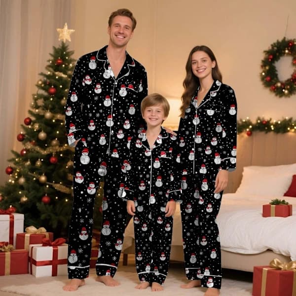 Familie Julepyjamas Matchende Sæt, Silke Afslappet Matchende Sæt til Familie