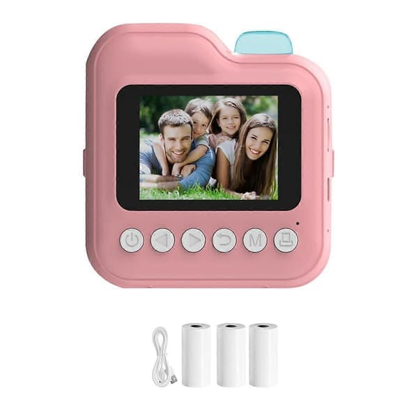 Kids Instant Printer Camera Gift Children Digital Video Camera Photo Thermal Printing Camera Pink