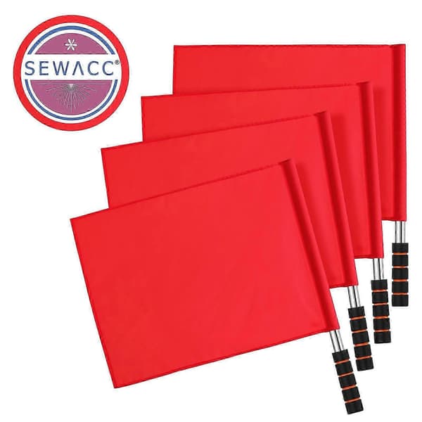 4 pcs Referee Flags Command Flags Signal Flags Hand Waving Flags for Game Match Competition Red 45.00X36.00X1.00CM Red 45.00X36.00X1.00CM