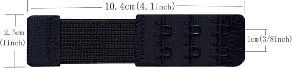 Sæt med 3 Bløde Komfortable BH-forlængere 2 Kroge, 10cm x 2.5cm