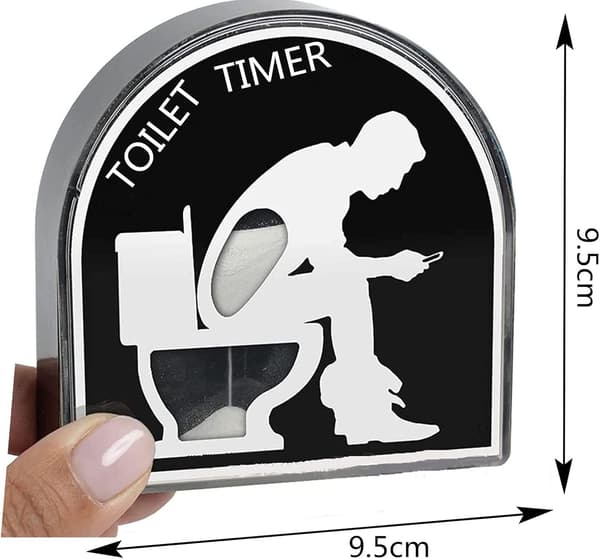5 minuters toalett-timglas, sandklocka med rolig print