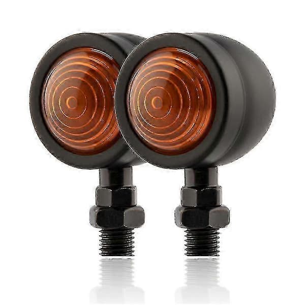 Retro Forreste Blinklys Et Par Holdbare Vandtætte Motorcykelblinklys Mini Turn_Gift black 2PCS