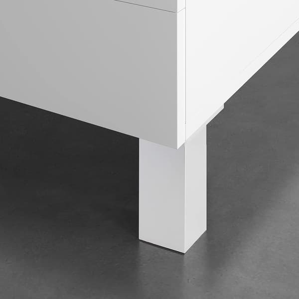 4 hvide ABS-ben - Restaurering, DIY og gør-det-selv-projekter - Ben med monteringsplade, perforerede for nem installation - Højde: 5,2 cm