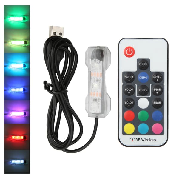 LED Aquarium Lamp Micro Landscape Aquarium Remote Control Lamp for Medium Small Aquariums with Hexagonal Square Blocks Black Line