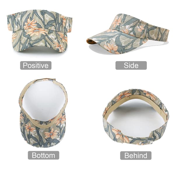 Women's Sun Visor - Adjustable Sun Visor, Golf Sun Visor Women's Sun Visor Cap Ponytail Baseball Cap Printed Tennis Cap Running Sun Visor