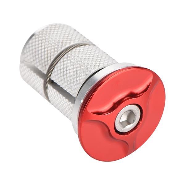 Stem Top Cap Bicycle Fork Expander Bolt in Aluminum Alloy 1/1.25 inch (Red)