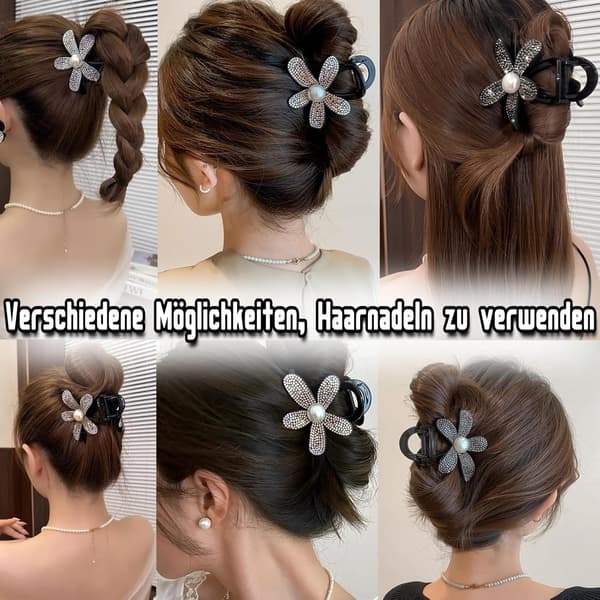 4 stk Rhinestone Hårklemmer til Kvinder, Vintage Hårnåle Barrettes til Kvinder og Piger