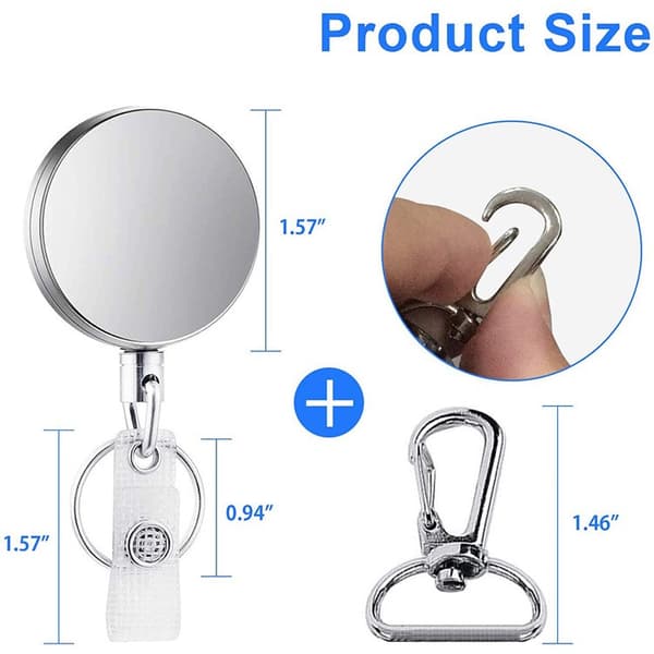 [PLEE] 2 Retractable Keychains, Retractable Anti-Theft Clips - Retractable Document Holder - Car Keychain - Anti-Loss