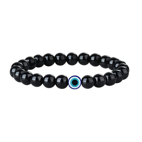 Djeveløye-armbånd, Perlearmbånd - 6MM Svart Lys