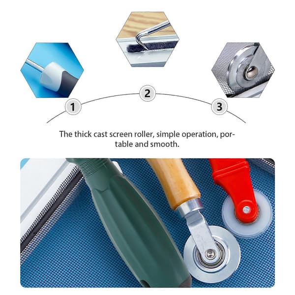 1 Set Screen Rolling Tool Screen Spline Roller Tool for Window Door Screens