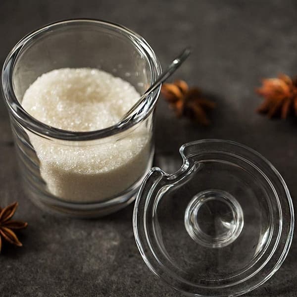 Classic Clear Glass Sugar Bowl with Lid, Serving Spoon, Salt Shaker, Pepper Storage Jar, Spice Jar, Container, Sugar Box, Spice ...