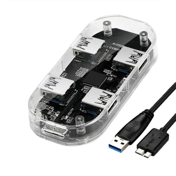 USB-hubadapter Multi USB 3.0 4-porters splitter for PC bærbar mottaker