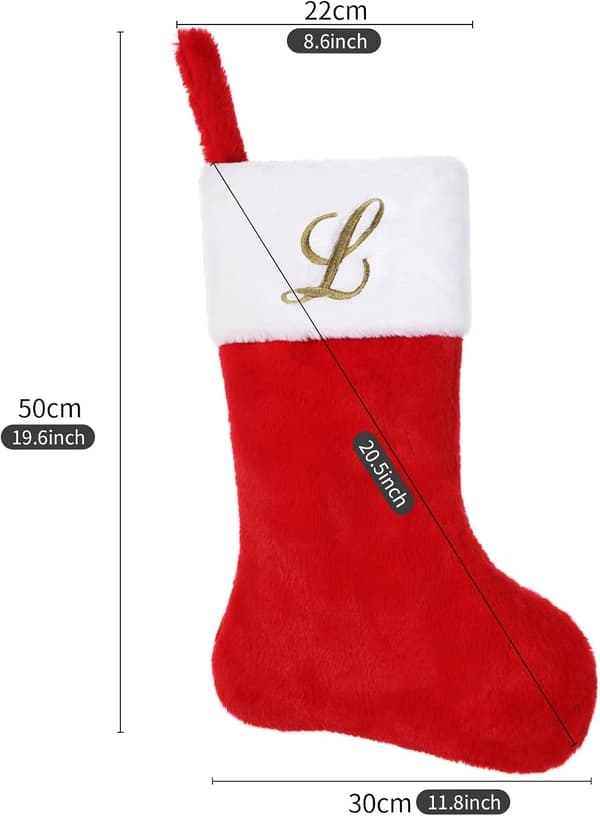Christmas Stocking, 20.5 inch Super Soft Monogram Plush Christmas