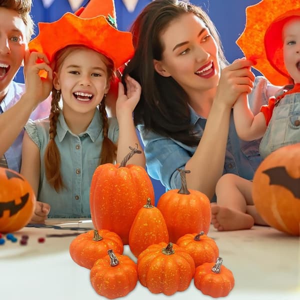 Thanksgiving kunstige gresskar 8-pakning DIY Landsted-gresskar -
