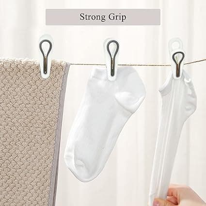 12-pack Small Clothes Pegs (Green) - Non-slip Windproof