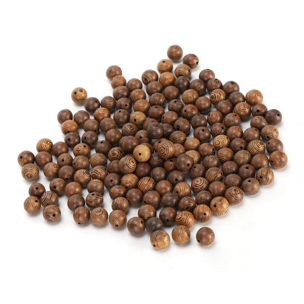 150 stk. kuleavstandsstykker i tre, runde hull, spredte perler, tilbehør til DIY-smykker, dekorasjon, 10 mm