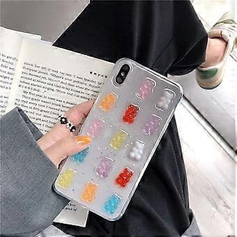 3D Transparent Case Compatible with iPhone 12, Super Cute Cartoon Characters, Fun Creative Soft Protective Case (Bears, iPhone 12)