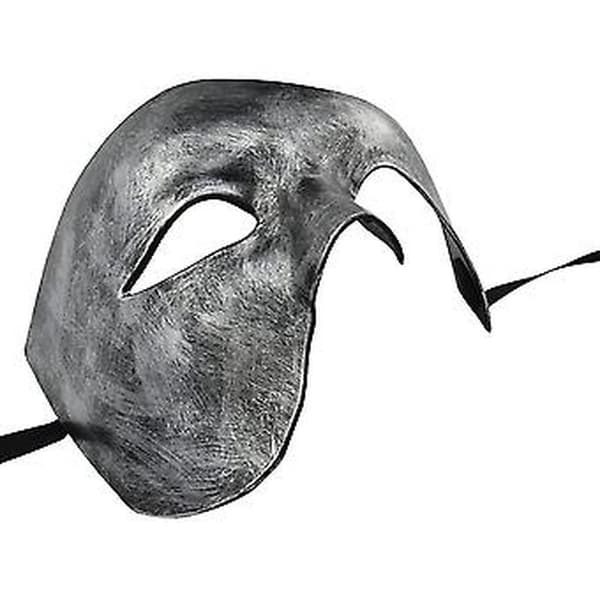 Miesten naamio Halloween Oopperan kummitus (hopea)