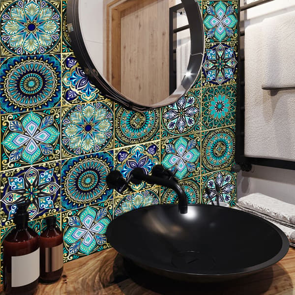 20 × 20 cm, 10 Pieces Kitchen Tile Stickers, Self-Adhesive Bathroom Tile Decals, Tile Stickers