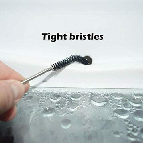 Long, Flexible Cleaning Brush for Refrigerator, Drain Cleaner with Stainless Steel Spring (1 pc)