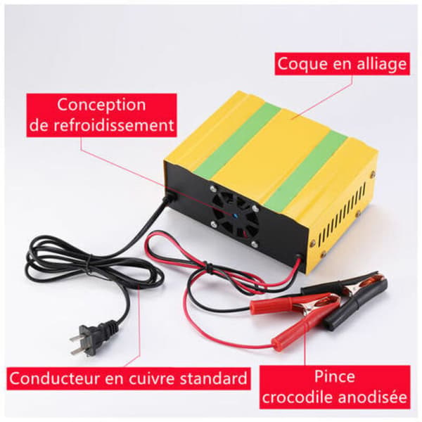 12V/24V intelligent batterioplader, pulslader med digitalt display til bilbatteri, celle, motorcykel