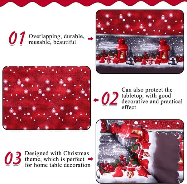 Christmas Tablecloth, 220 x 150 cm Rectangular Christmas Tablecloth