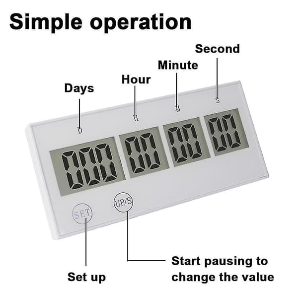 Reusable Countdown Clock For All Big Events In Your Life | Up To 999 Days Countdown Timer (FMY) White White