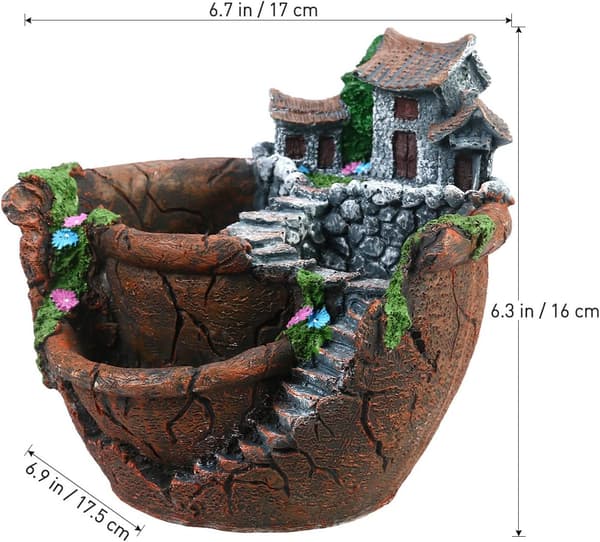 Mini Artificial Flower Succulent Fairy Garden with Cute Home Decor