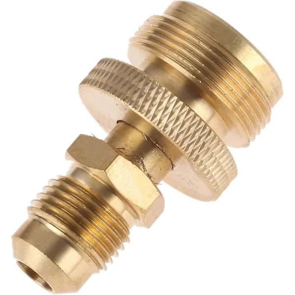 1lb Propanbeholderregulatoradapter, solid messing 1 tomme 20 hunn til 3/8 hann flare, for grillvarmer komfyrrøyker
