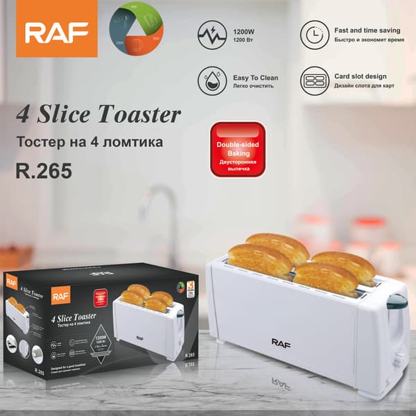 Multifunctional Breakfast Toaster 4 Slice Breakfast Toaster Toast (White)
