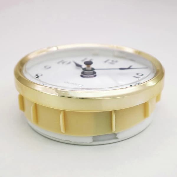 Golden Rim 80mm Retro Quartz Clock Insert Round Embedded Mini Wall Clock for Main DIY Movement with Arabic Numerals