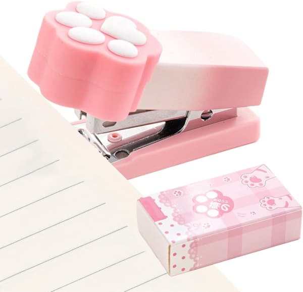 Mini notatbokapparat Katzenkralle for papirheftklammer rosa - Pink