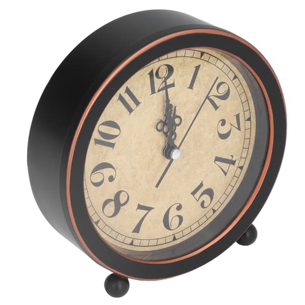 Table Clock Retro Style Easy Identification Silent Ticking Non-Radiating High Accuracy Battery Alarm Clock for Home Office