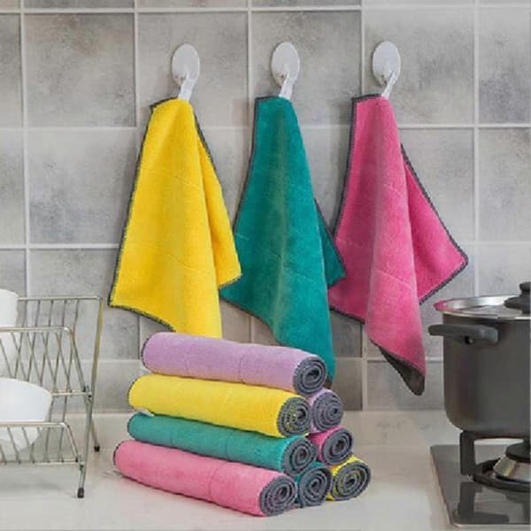 Dishcloths Washable Hanging Loop Microfiber Microfiber Cleaning Cloth for Dust Wiping
