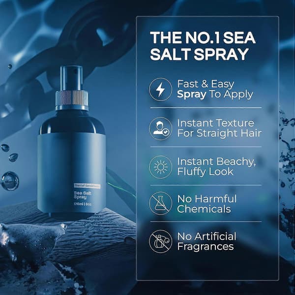 Havsaltbasert spray for hår, naturlig lett hold 2 stk 2pcs