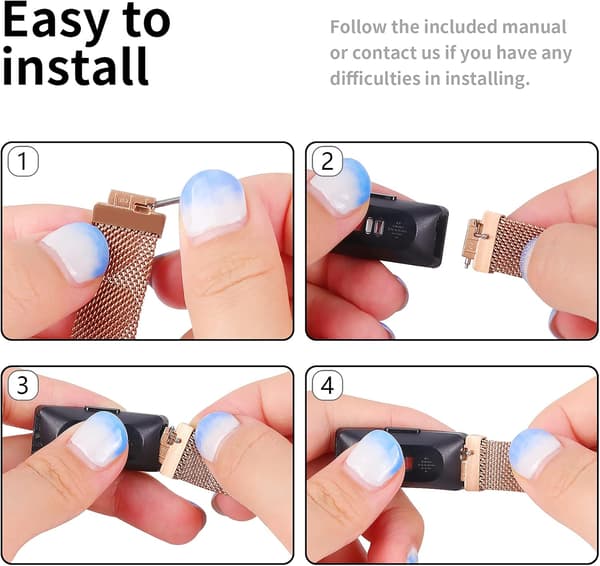 2-pak armbånd kompatible med Fitbit Inspire 2/ Inspire HR/Inspire, armbånd i rustfrit stål