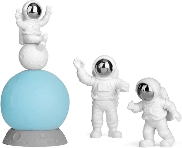 Sæt med 3 Astronaut Dekorationer til Hjemmet, Rumfødselsdagskage Topper