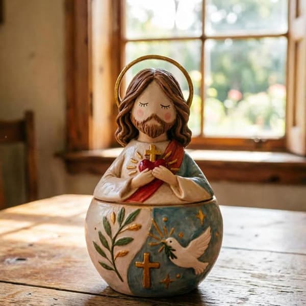 Bønneboks til dekorasjon, Maria Jesus, katolsk mann - Männlich