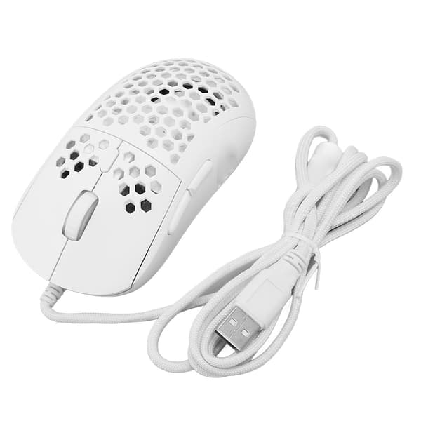 Wired mouse ergonomic white adjustable DPI 6 keys hollow plug and play gaming mouse for gaming office study