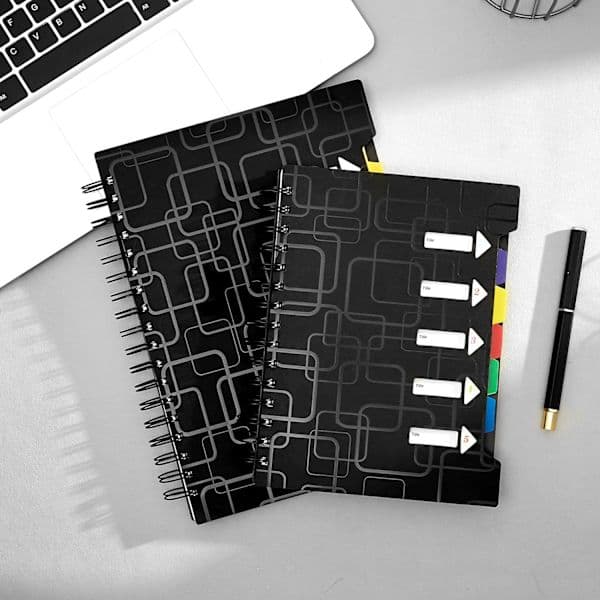 Spiral Notebook for Work, 120 Pages, Spiral Bound Notebook, Lined with Tabs, A5 Size