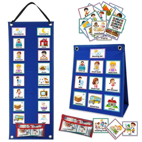 Visual Schedule for Kids Daily Routine Cards Multiple Children Routine Cards Behavior Tool - Home, School, Chores, Outings-FA-