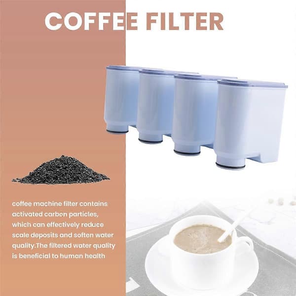 4-pak kaffemaskinefilter til CA6903, vandfilter til kaffemaskine (FMY) Blå Blue