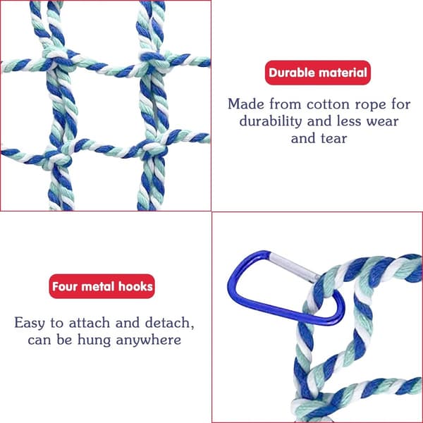 Small Pet Hammock, Climbing Net and Swing for Birds, Blue, 32x25cm