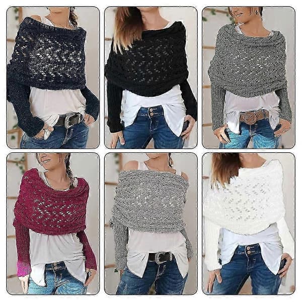 Crochet Pattern Sleeve-Shawl Wrap Trendy Personalized Crocheted Sweater-Shawl for Indoor Outdoor