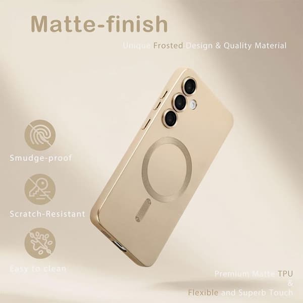 Magnetfodral - BOOLING - för Samsung Galaxy S25 FE - Avvisande silikon - Guld gyllene gyllene