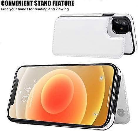 2-pack Wallet Case Compatible with iPhone 12 Pro/12, Slim Protective Case with Card Holder, PU Leather Stand Card Holder Case with a Screen Protector